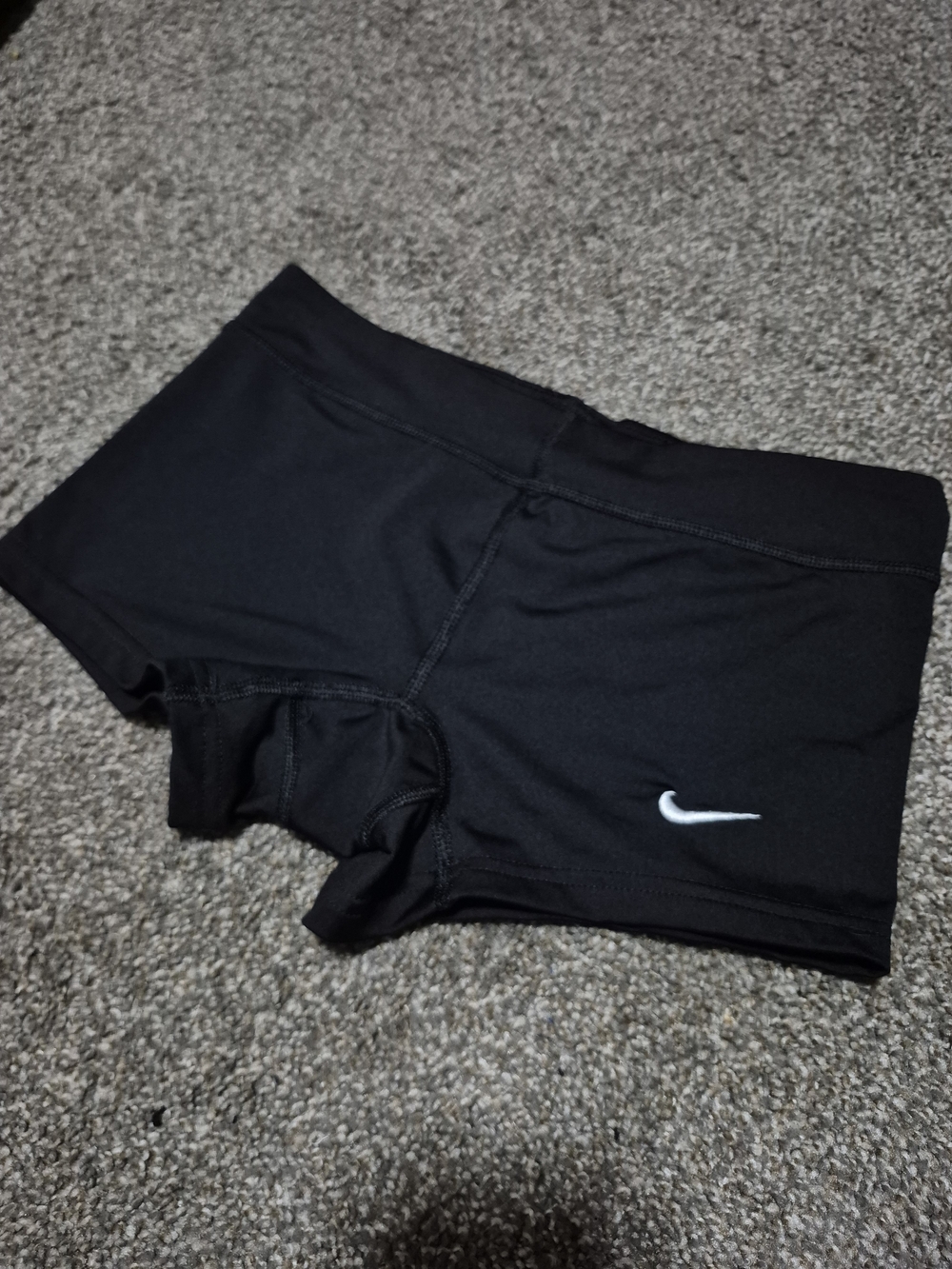 Nike Black Women's Bike Shorts with White Swoosh